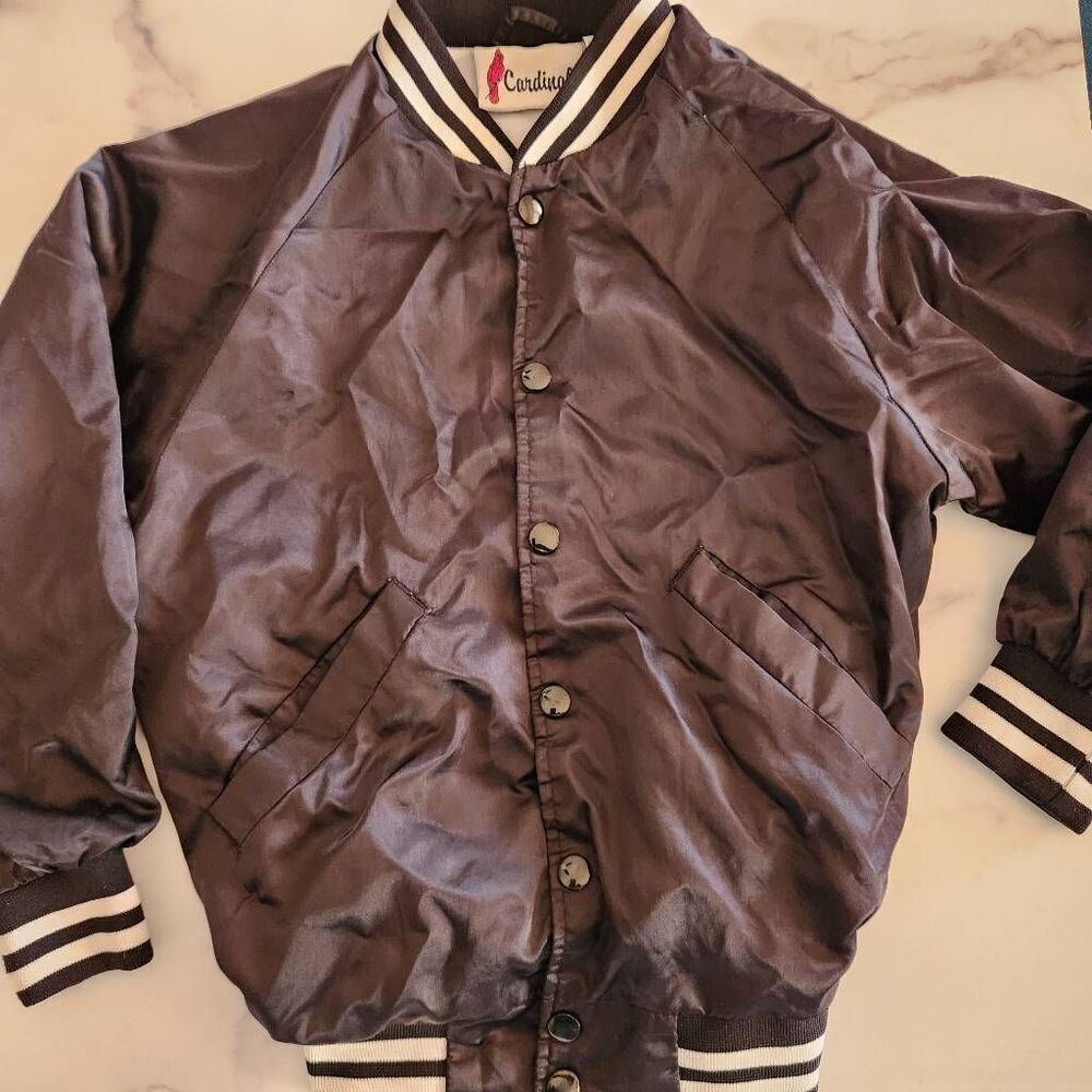 Cardinal M kids unisex black sporty jacket baseball athletic outerwear